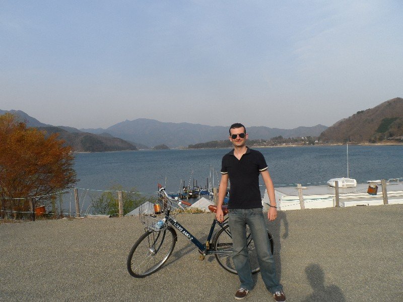 Cycling by Lake Kawaguchiko