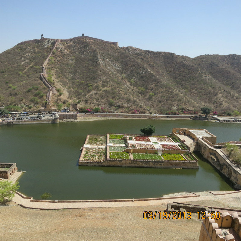view of garden from amber fort