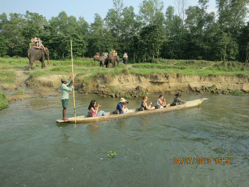 canoe passing during safari