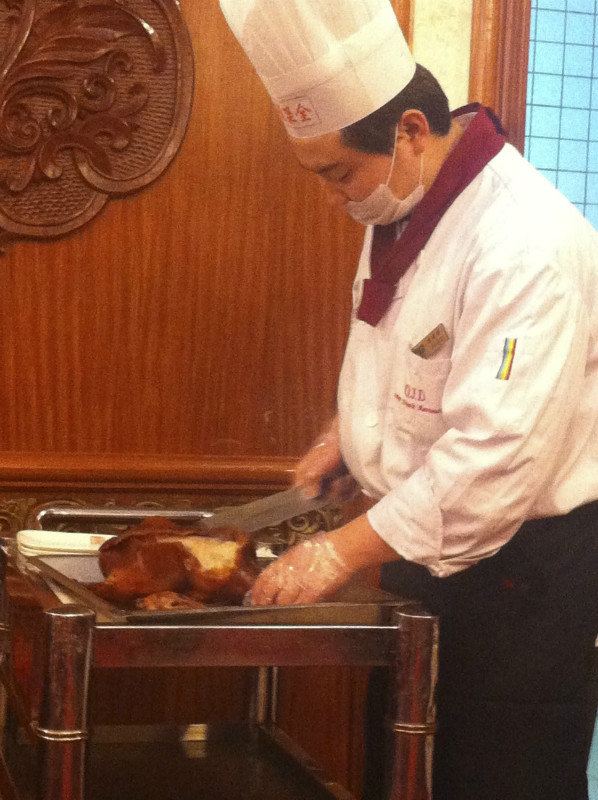 preparing Beijing Roast Duck