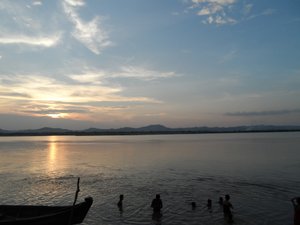 Sunset over ayyerwady river