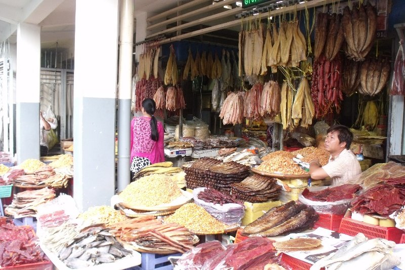 One of the outside market stalls 
