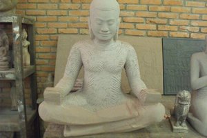 Statue of a Buddha made out of sandstone 