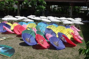 Umbrellas being left out to dry