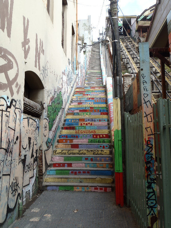 Colourful stairs, Valparaiso