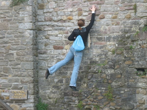 Me scaling the castle