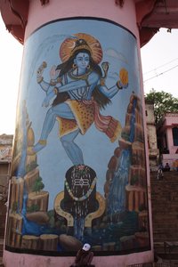 Wandbild in Varanasi