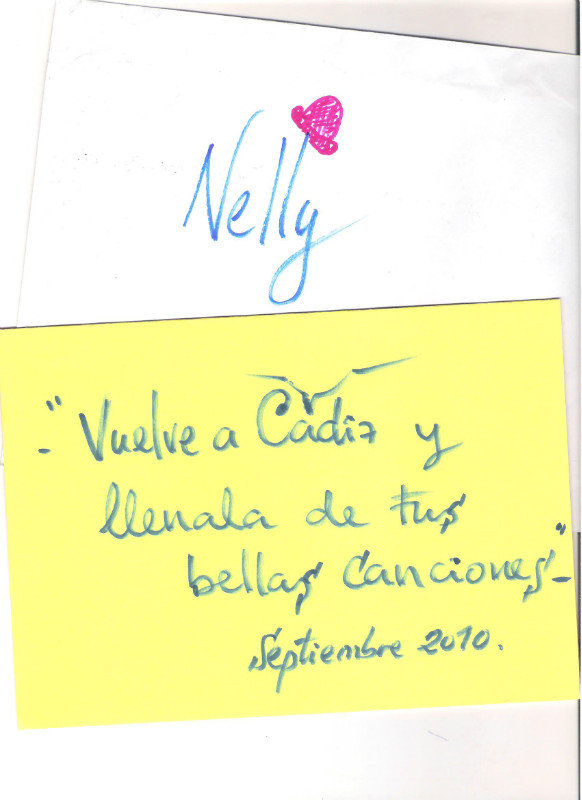 Salvadors envelope and thank you card ("Come back to Cádiz and fill it with your beautiful songs."
