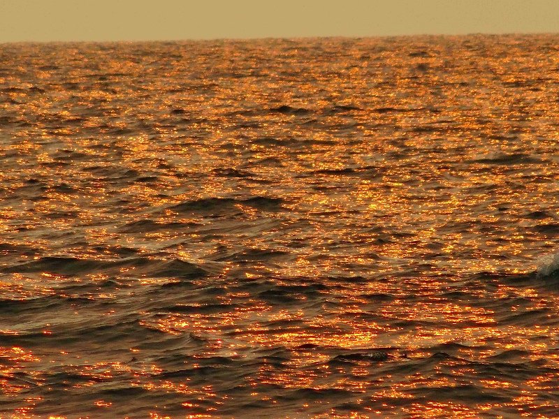 The sun reflected on the sea