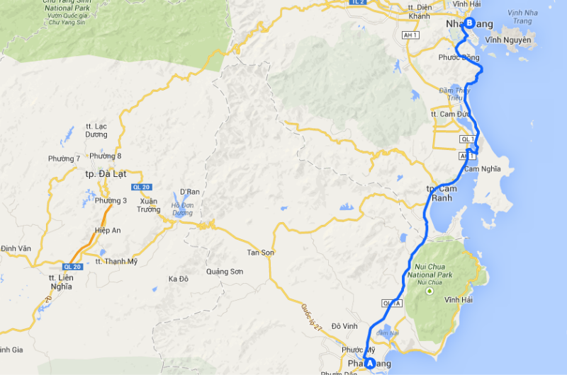 Strecke nach Nha Trang