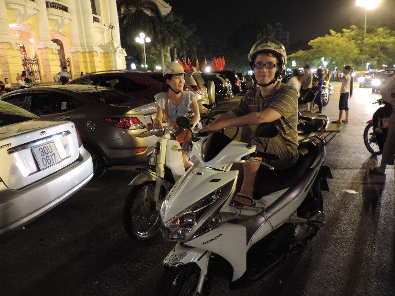 auf Motorradtour in Hanoi