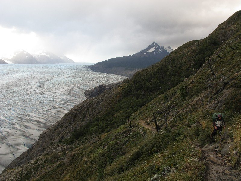 Walking above the glacier
