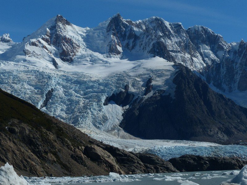 The glacier feeding the Laguna Torre