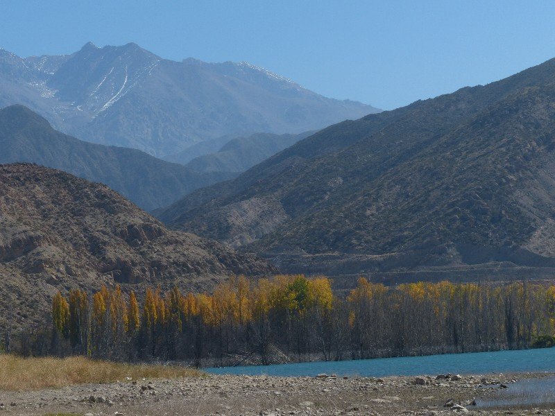 View to the Andes over Porterillios dam
