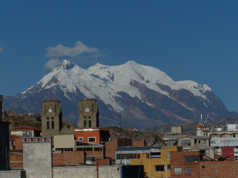 View over La Paz to Cerro Illamani
