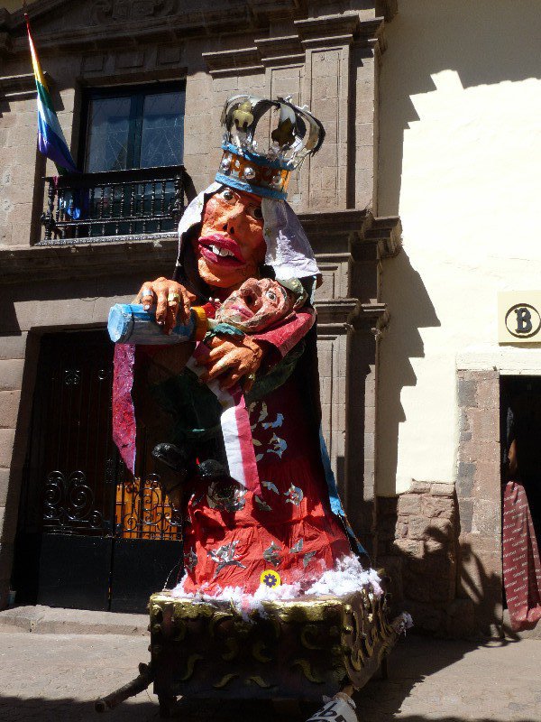 One of the many paiper mache statues created for the festival