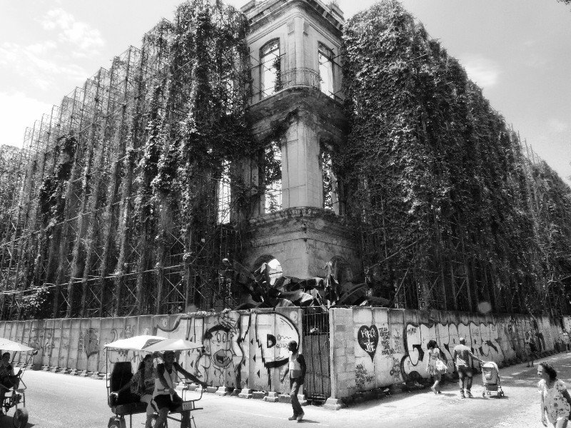 Building restoration in Old Havana