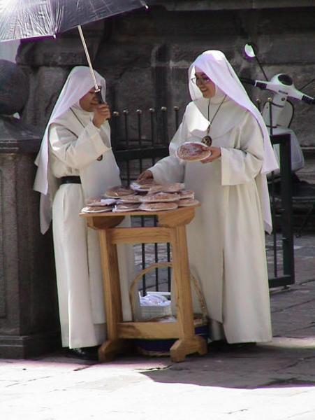 Quito...nuns outside cathedral