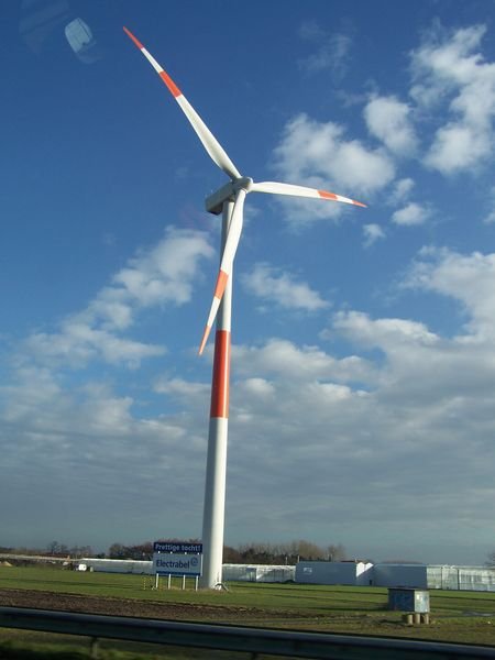 Wind mill on the highway
