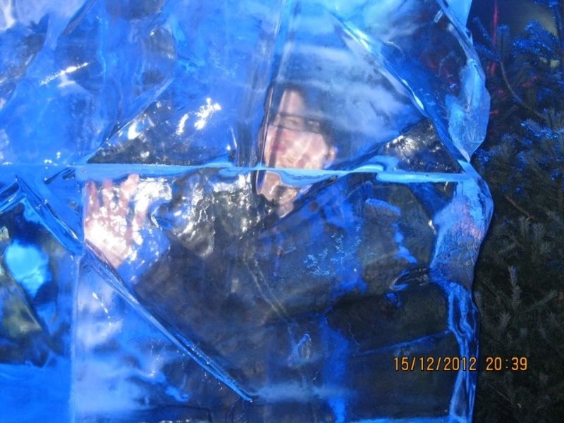 winter wonderland alex in a giant ice cube
