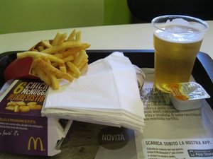 mc donald's with a beer