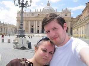 me and alex outside the vatican