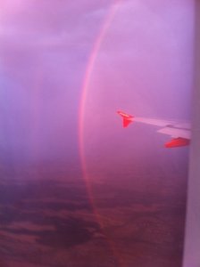 beautiful rainbow over south of france