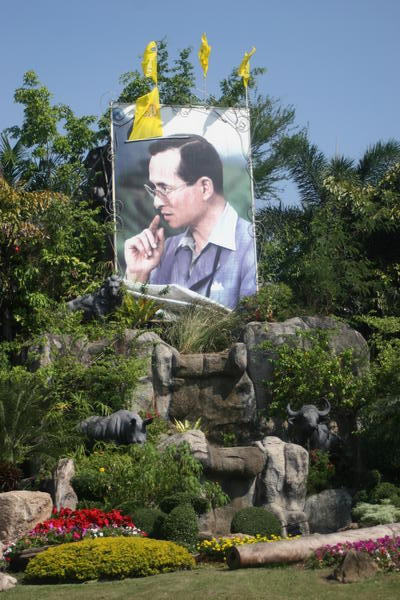 A Huge Photo of the King at the Khao Kheow Open Zoo