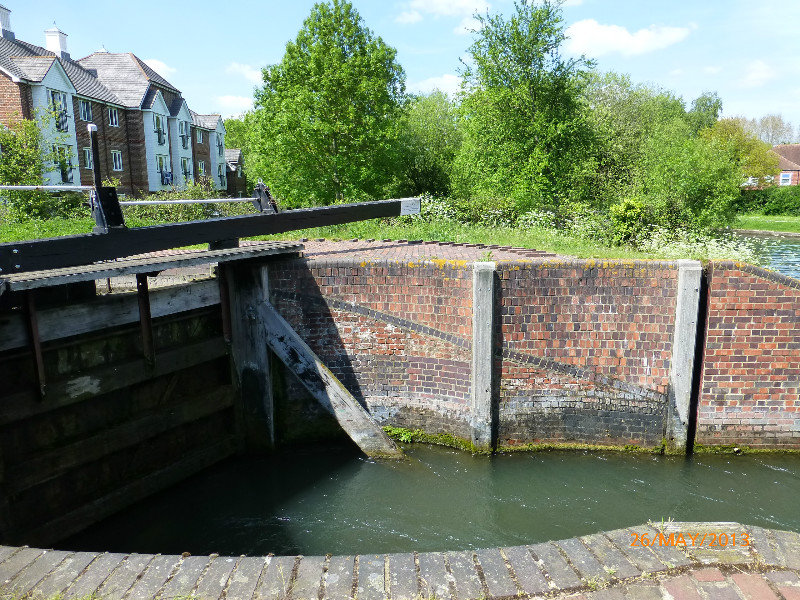 The downhill side of the lock