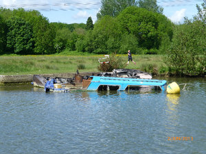 Oh dear, burnt out boat