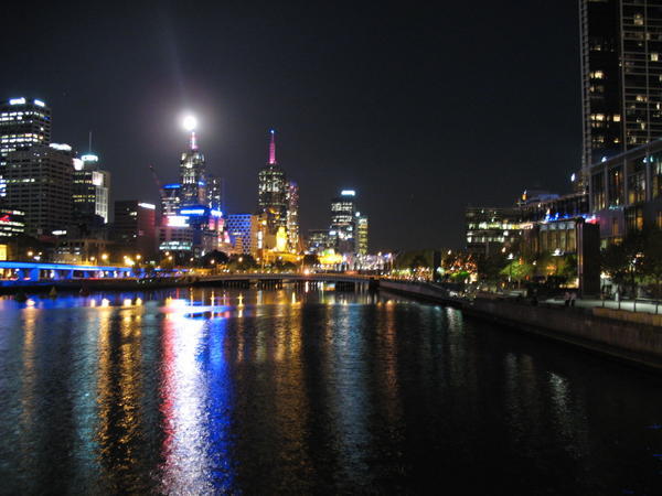 Yarra river view...note the bright full moon