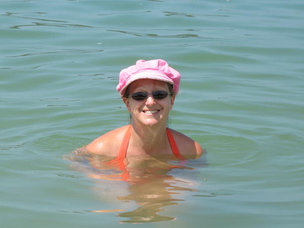 Tracey in the sea