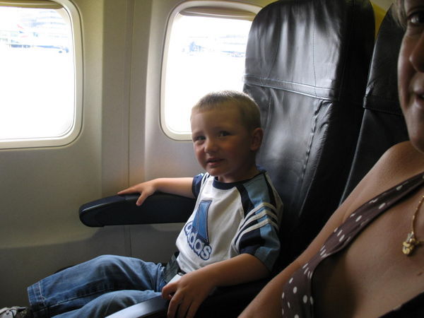Joshy on his first flight