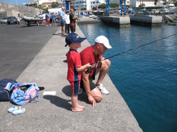Fishing at the harbour