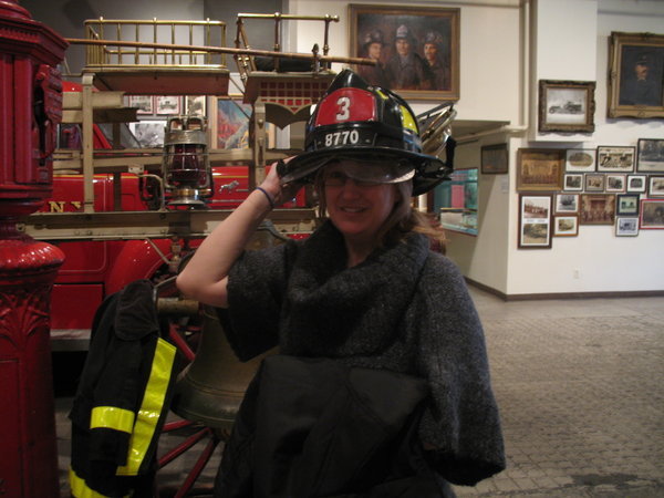 Tracey at the FDNY museum