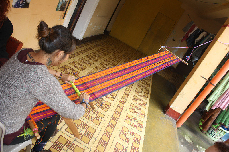 Christi making a scarf