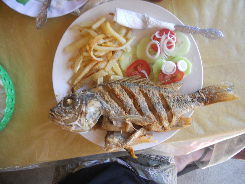 WHOLE fried fish for lunch!