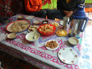 Breakfast at Kazakh family
