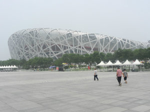 Bird's Nest stadium, through a smog
