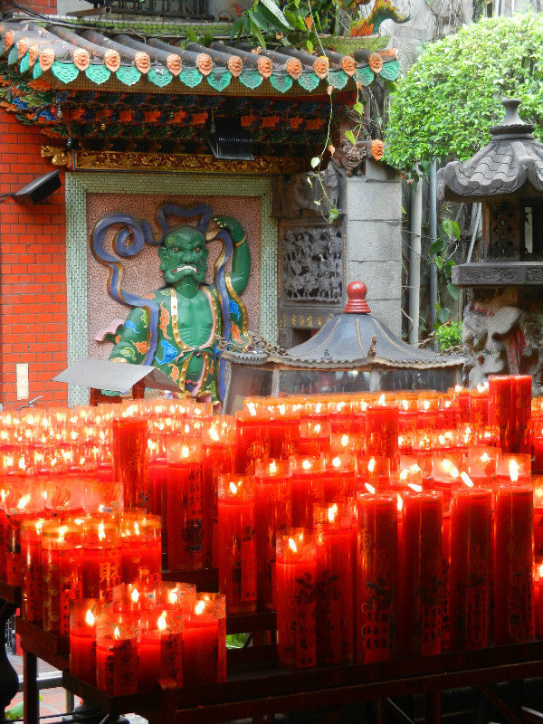 Candles in front of the protector