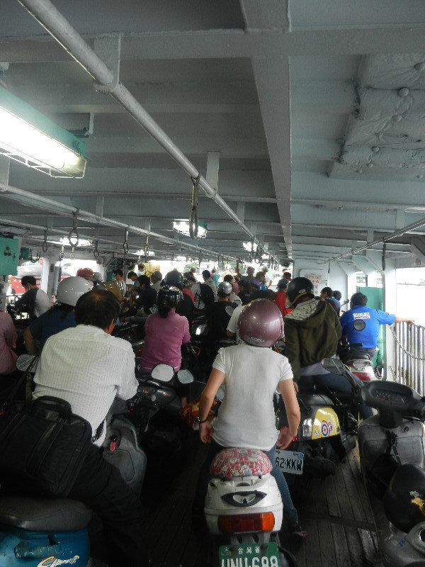 Crush of bikes on the ferry