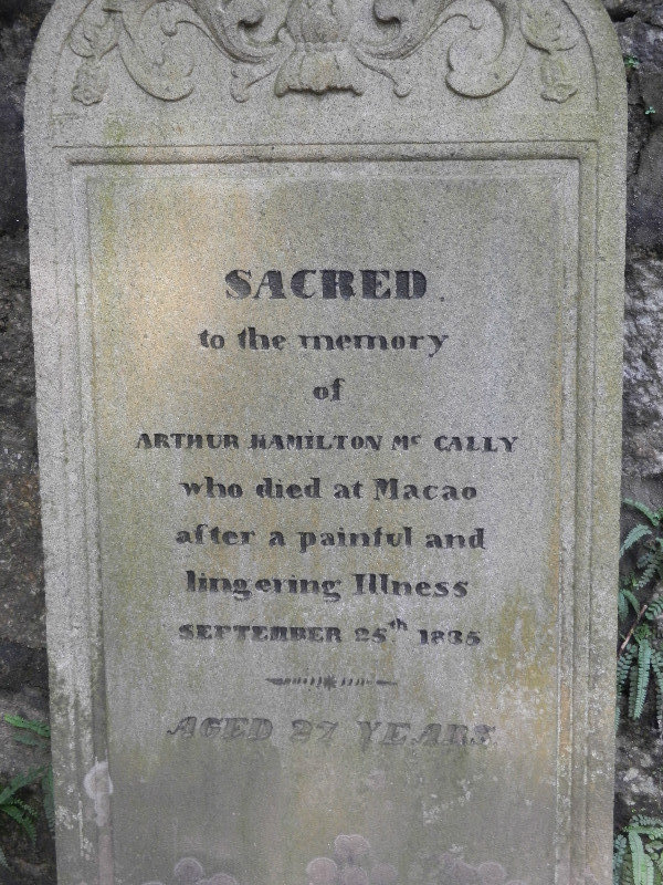 gravestone in the Old Protestant Cemetery