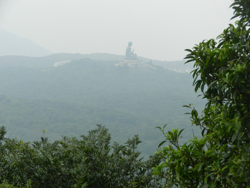View of the Buddha from hiking trail