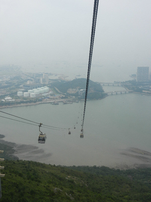 Vertigo-inducing view from Ngong Ping cable car