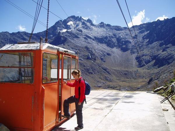 Testing out the old cable car.