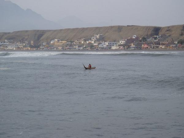 Traditional Fisherman in his reedboat.