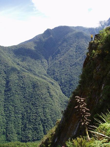 Machu Picchu - Nastassia on a Cliff