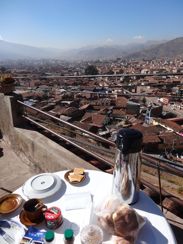 Our view over Cusco whilst having breakfast