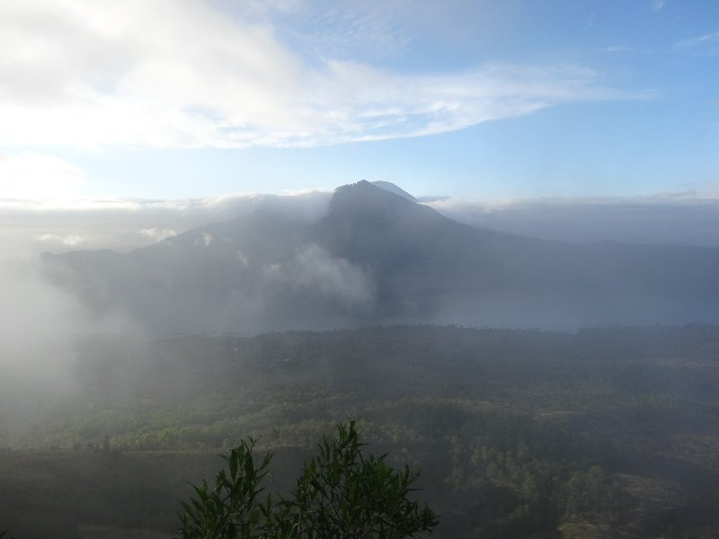 View across the north of Bali across different volcanoes
