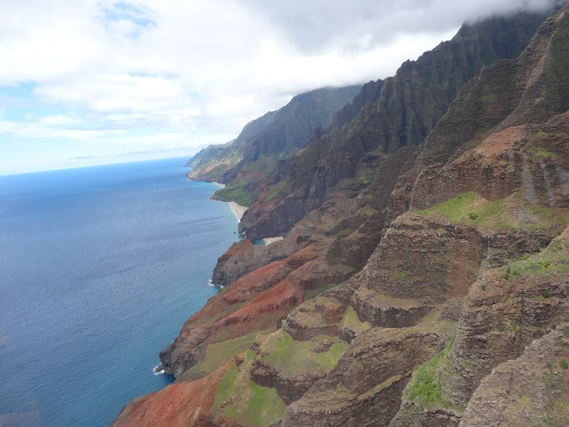 Na Pali coast on north of Kauai, about the most beautiful place we've ever seen